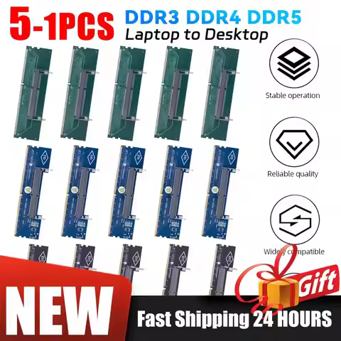 5-1PCS DDR3 DDR4 SO-DIMM To PC DIMM Card Connector Card Laptop To Desktop Memory Adapter Card Memory