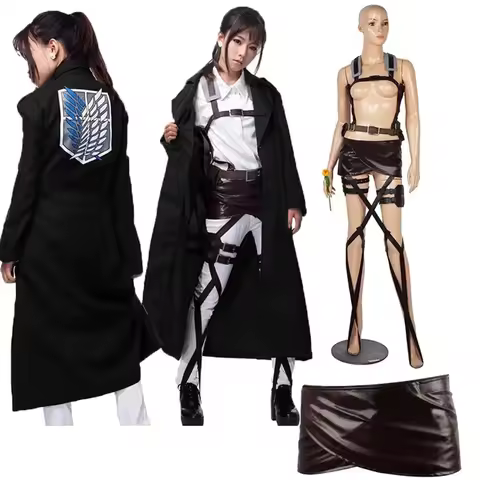 g'7,n\5;e,8\v,5/Anime Attack on Titan Cosplay Shingeki no Kyojin Jacket Recon Corps Leather Skirt Ho