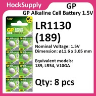 [8pcs] GP LR1130 189 AG10 LR54 389 Alkaline Battery 1.5V Button [FAST SHIP OUT]