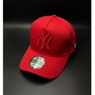 MERAH Men's Hat Red NY LogoWanita, Red Material, Premium Hat