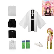 Anime Kanroji Mitsuri Cosplay Costume Kimono Haori Dress Wig Clothes Halloween Costume for Adult Chi