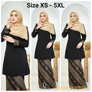 KURUNG RIAU BLACK SIZE XS - 5XL