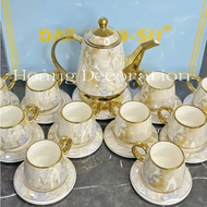 <<Special Set of 10 Tea Cups >> High Quality Ceramic Tea Cups with 8 Luxurious Floral Details