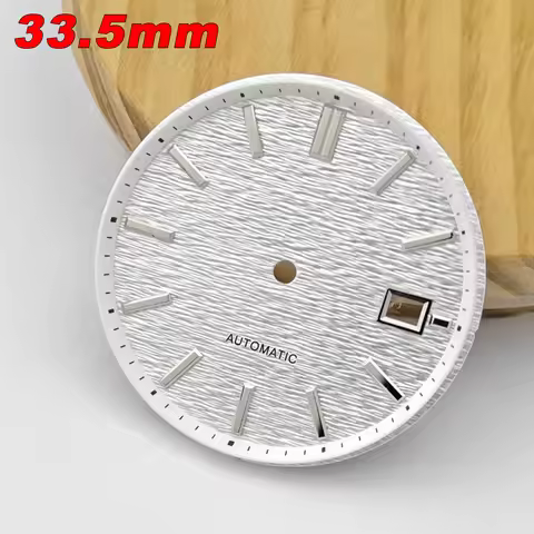 No Logo Sterile Watch Dial for Seiko NH35 NH36 4R36 7S26 33.5mm 3H Date Automatic Movement Mod DIY R