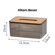 Inaso Kotak Tissue Kayu Transparan Toilet | Tempat Tisu Kamar Mandi | Tempat Tisue Dapur | Organizer