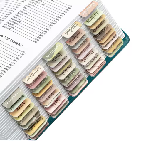 Bible Tabs, 75 Sticky Index Tabs, Laminated Bible Tabs for Women and Men, Bible Tabs for Study Bible