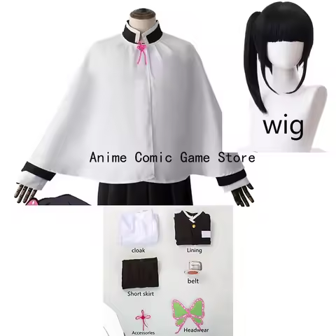 In Stock Kanao Tsuyuri Cosplay Costume Wig Anime Kimetsu Cosplay Halloween Party Outfit for Women Gi