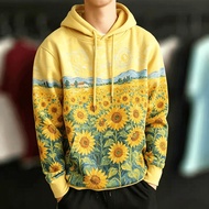 Unisex Men Hoodies for Men Tops Retro American Style Graphic Print Hooded Sweatshirt Thin Men Fashio