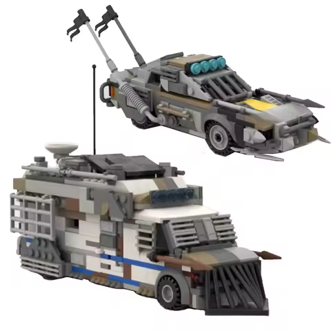 Bricklink Technical Car MOC Zombie Doom Communication Car and Doomsday Muscle Car Speed Vehicles Set
