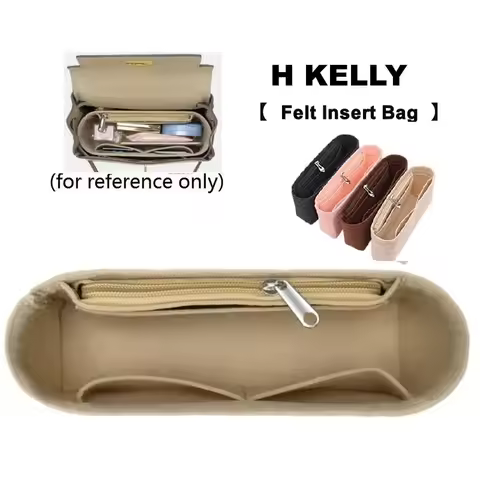 For H Kelly 25 28 32 Felt Insert Organizer Bag For Makeup Women's Handbag Travel Inner Portable Cosm