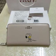 正品coach真皮史努比長夾