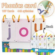 English CVC Words Phonics Flash Cards for Kids Homeschool Double-Sided Sight Words Learning Cards Ed