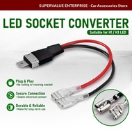 1PCS H1/H3 LED Replacement Single Converter Wiring Connector Cable Plug Socket Adapter