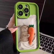 Unique Creative 3D Cartoon Cat and Carrot Phone Case Apple Series Soft Case All-Inclusive
