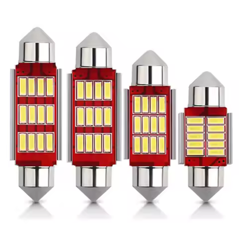 5pcs Car LED C5W LED Bulb Interior Map Dome Trunk License Plate Lights White LED Bulbs 31mm 36mm