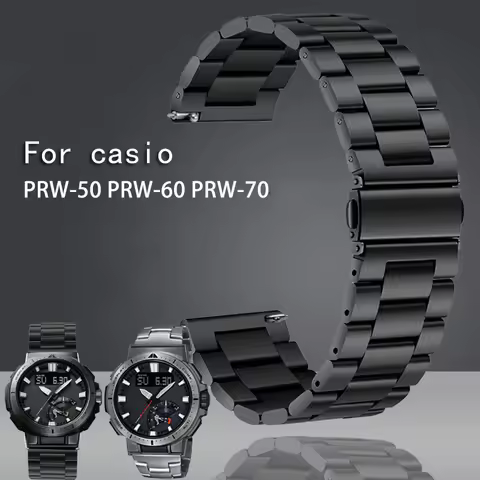For Casio PROTREK mountain Climbing series PRW-60/PRW-70/PRW-50Y Stainless steel metal watch strap 2