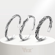 Vnox Simple Dragon Scale Twists Bangle Stainless Steel Open Bangle Bracelet for Men Casual Vintage Wristband Jewelry Gift