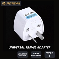 Universal Socket Travel Plug Type I 2 PIN Adapter Input Wall Socket Australia China Power Extension Charging Hair Dryer