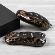 Porsche Key Shell Macan Cayenne 718 Panamera Taycan911 Car Key Cover Buckle Wood Grain