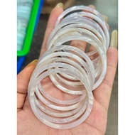 100% asli agate putih ding dang bangle size 54-56 boleh pakai