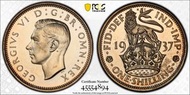 1937年 英國 1先令 精鑄 銀幣 PCGS PR64
