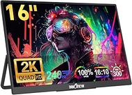 InnoView 16" 240Hz Portable Monitor 2K 2560x1600 100% sRGB Portable Gaming Monitor Laptop Monitors B