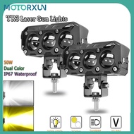 Lampu Sorot Laser Mini Sepeda Motor Led Foglamp CR7 SQL 3Mata 4mata 6mata Laser Gun Putih Kuning 2 W