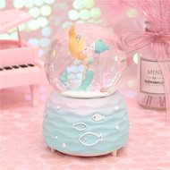 Bola Salju Putri Duyung Mermaid (Light + Auto Snow) / Snow Ball Mermaid / Mermaid Musical Crystal Ba