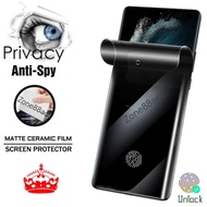 LAYAR Ceramic spy Matte samsung Galaxy Note 8 9 10 plus pro Anti-Scratch Tempered Screen Guard protector Hp Screen protector