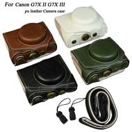 G7X2 G7X3 Casing PU Leather Camera Bag Hard Case Half Body Cover for Canon Powershot G7 X G7X Mark I