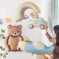 Kids Jungle Animal Birthday Party Bear Balloons Baby Boy Girl Foil Balloon 4D Bear Helium Ballon Bir