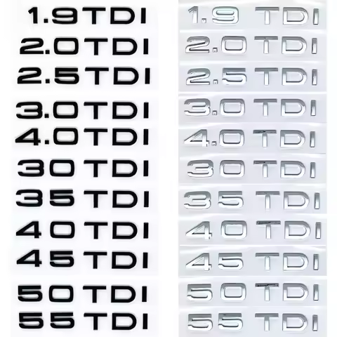3D ABS Car Logo 2.0TDI 2.5TDI 35TDI 40TDI 45TDI 50TDI 3.0TDI 1.9TDI Emblem for A3 A4 A5 A6 A7 A8 A1