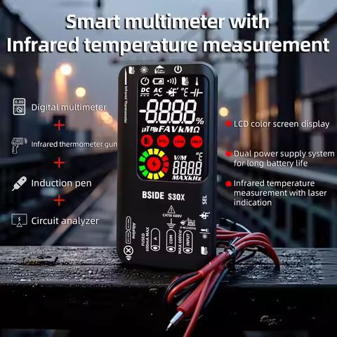 BSIDE S30X Digital Multimeter Quick Measurement Voltage Detector Infrared Thermometer 9999 Rechargea