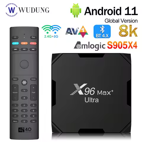 Original X96 Max Plus Ultra Android11 TV Box Amlogic S905X4 4G 32G/64G 2.4G&5.0G Dual WIFI USB3.0 8K