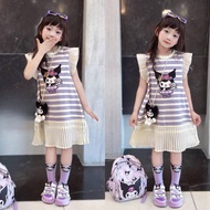 New Kuromi Girl Dress Korean Dress for Kids Girls Summer High-quality Princess Dress Sleeveless Dres