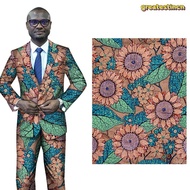 GREAT 1 Yard African Fabric, Ankara Gold Foil Shimmer Wax Print Fabric, Craft Cotton Geometric Print