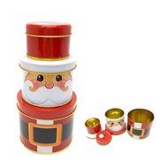 [特價]摩達客耶誕-聖誕老公公創意三層糖果罐擺飾交換禮物