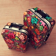 Fashion graffiti rolling luggage aluminum frame spinner carry on brand trolley suitcase travel aluminum luggage 202428 inch