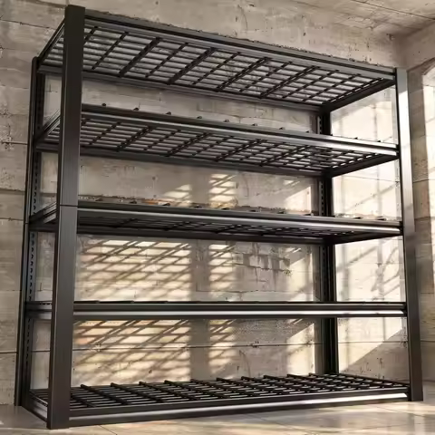 48" W Garage Shelving Heavy Duty Load 2500LBS, 5 Tier Storage Shelves, Adjustable Metal Shelves for 