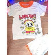 Labubu Print Kids Short Sleeve Playset -  Boys Girls Pajamas Pjs Set