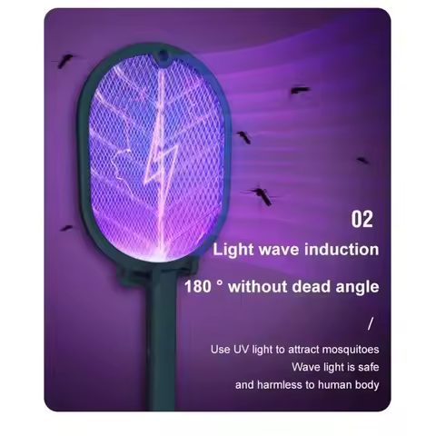 1pc Electric Mosquito Killer Swatter USB Rechargeable Electric Household Safety Mosquito Killer Anti