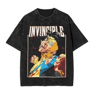 COD Invincible Cartoon Comic Mark Grayson Washed T-Shirt Harajuk ZCKG