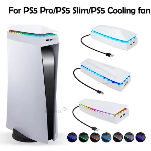 NEW Top Cooling Fan For PS5 pro Dust-proof Upper RGB Game Cooler Stand Heat Dissipation Cooling Syst