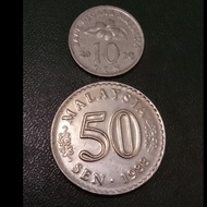 Koin Malaysia paket mini 2 keping 10 sen &amp; 50 sen