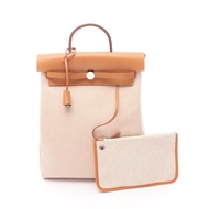 【二手】愛馬仕 HERMES 雙肩包 Herbag Zip Add PM 米NATURAL/NATURAL帆布皮革 Herbag Zip Add PM 米白色/NATURAL