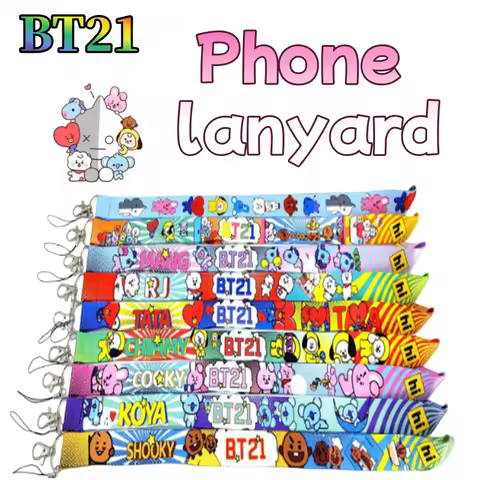 BT21 BTS Fashion Cute Koya RJ Phone Strap Fashion Long Portable Camera Strap Polyester Best Friend C