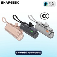 Sharge (Shargeek) Flow Mini 2 5,000mAh Lipstick Sized Portable Power Bank with Built-in Cable