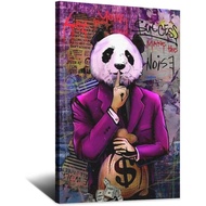 Monopoly Money Dollar Panda Poster Picture Canvas Wall Art Print Home Room Decor 24x36inchs(60x90cm)