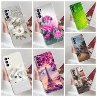 OPPO Reno 5 Reno 5 Pro 5G Case Flower Printed Phone Case Full Protection Soft Silicone Cover TPU Casing