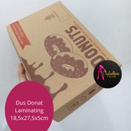 10Pcs Kraft Laminating Donut Boxes For 6 Donuts Box Size 18.5x27, 5x5 Cm
